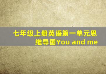 七年级上册英语第一单元思维导图You and me